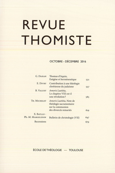 Image de Revue thomiste - N°4/2016