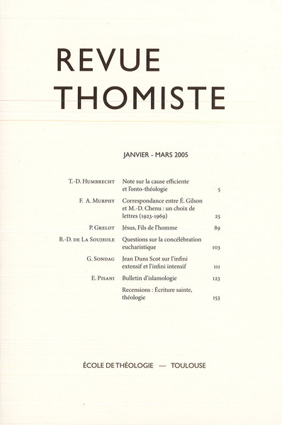 Image de Revue thomiste - N°1/2005