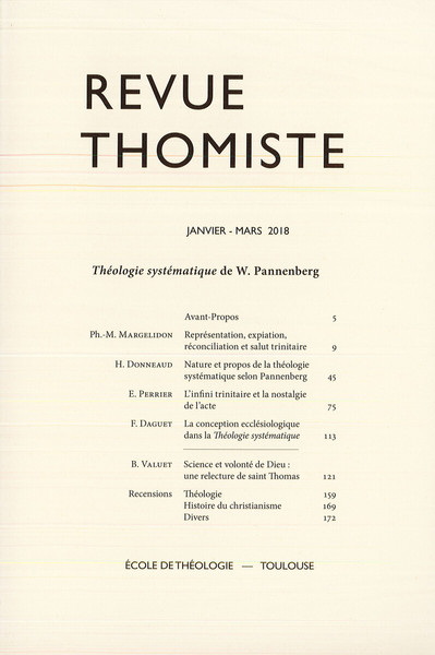 Image de Revue thomiste - N°1/2018