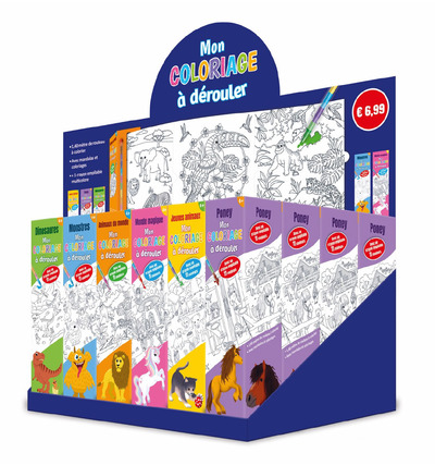 Picture of PLV COMPTOIR PLEINE 24EX - MON COLORIAGE A DEROULER (4EX/TITRE - 6 TITRES) - L 42 X P 27.5 X H 23.5