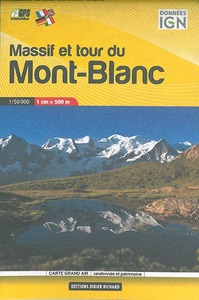 Image de MASSIF ET TOUR DU MONT BLANC CARTE EN POCHE