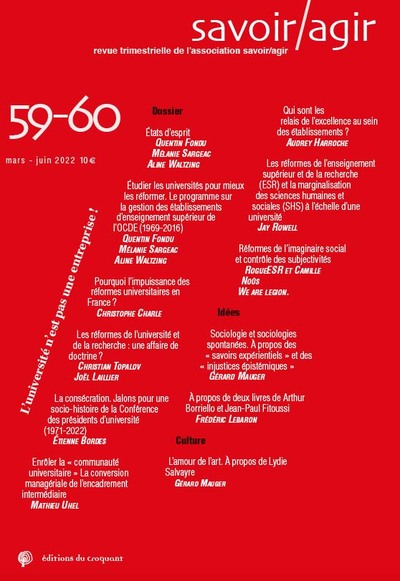 Picture of Revue Savoir/Agir n° 59-60