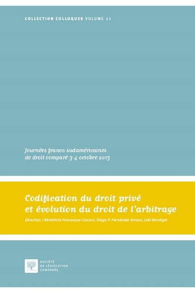 Picture of CODIFICATION DU DROIT PRIVÉ ET ÉVOLUTION DU DROIT DE L'ARBITRAGE