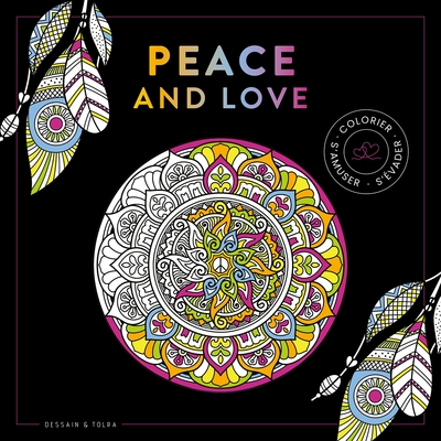 Image de Black coloriage Peace and love