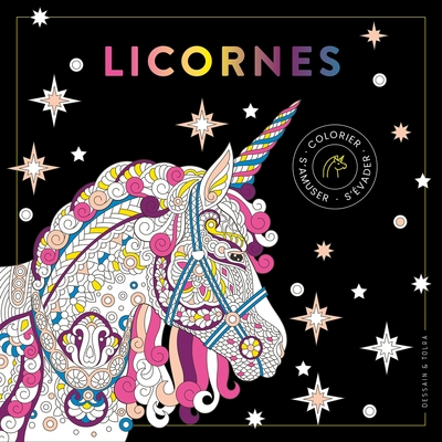 Picture of Black coloriage - Licornes