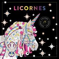 Picture of Black coloriage - Licornes