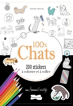 Image de 200 stickers à colorier 100 % chats