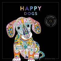 Picture of Black coloriage Happy dogs