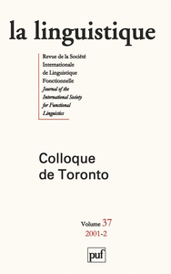 Image de linguistique 2001, vol. 37 (2)