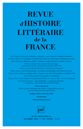 Picture of RHLF 2011, n° 4