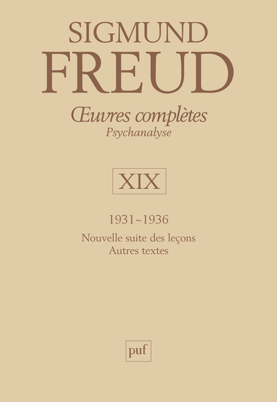 Picture of Œuvres complètes - psychanalyse - vol. XIX : 1931-1936