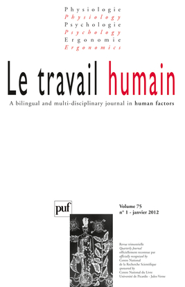 Image de travail humain 2012, vol. 75 (1)