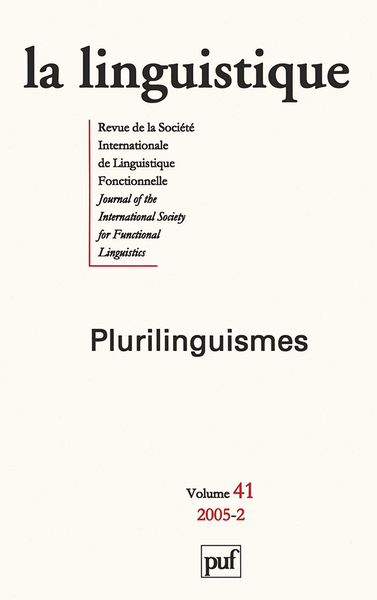 Picture of linguistique 2005, vol. 41 (2)