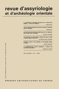 Picture of Rev. d'assyrio. et d'archéo. orient. 2002, vol. 96 (2)