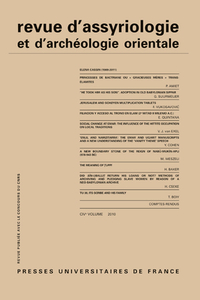 Image de Rev. d'assyrio. et d'archéo. orient. 2010, vol. 104