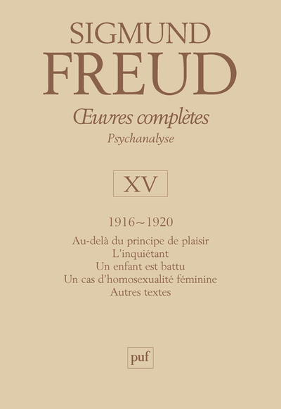 Image de oeuvres complètes - psychanalyse - vol. XV : 1916-1920