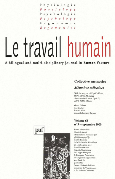 Image de travail humain 2000, vol. 63 (3)