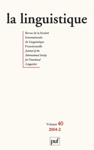 Image de linguistique 2004, vol. 40 (2)