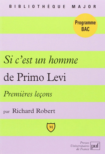 Picture of Premières leçons sur « Si c'est un homme » de Primo Levi