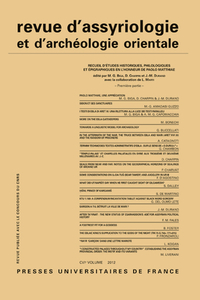 Picture of Rev. d'assyrio. et d'archéo. orient. 2012, vol. 106