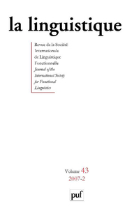 Picture of linguistique 2007, vol. 43 (2)
