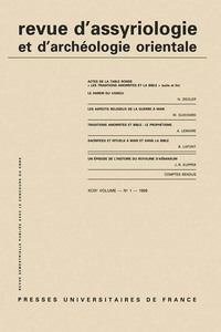 Picture of Rev. d'assyrio. et d'archéo. orient. 1999, vol. 93 (1)