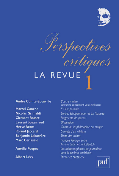 Picture of Perspectives critiques : la Revue 1
