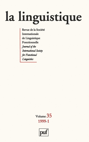 Picture of linguistique 1999, vol. 35 (1)