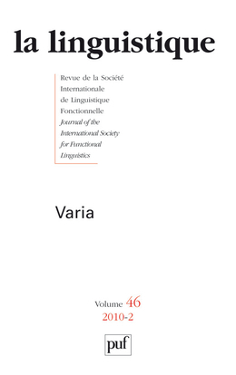 Picture of linguistique 2010, vol. 46 (2)