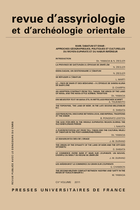 Picture of Rev. d'assyrio. et d'archéo. orient. 2011, vol. 105