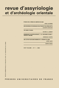 Image de Rev. d'assyrio. et d'archéo. orient. 2002, vol. 96 (1)