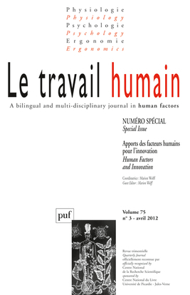 Image de travail humain 2012- vol. 75 (3)