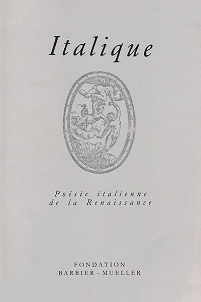Image de ITALIQUE : POESIE ITALIENNE DE LA RENAISSANCE