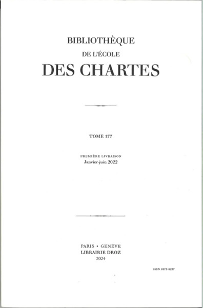Picture of Bibliothèque de l’Ecole des chartes. Tome 177