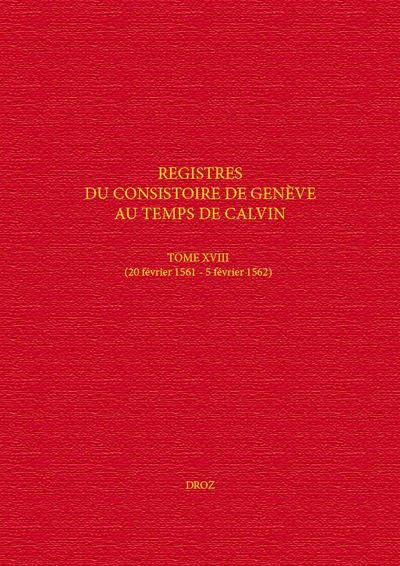 Picture of Registres du Consistoire de Genève au temps de Calvin