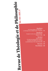 Picture of Revue de Théologie et de Philosophie, tome 155-2 (2023-II)