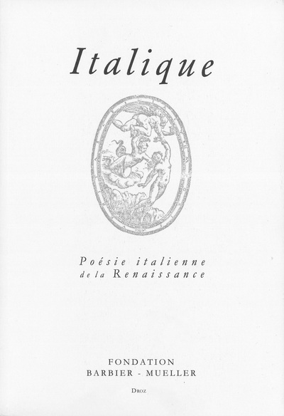 Picture of Italique: Poésie italienne de la Renaissance, volume XXVIII (2025)