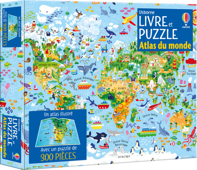 Image de Atlas du monde - Coffrets livre et puzzle (300 pièces) - dès 7 ans
