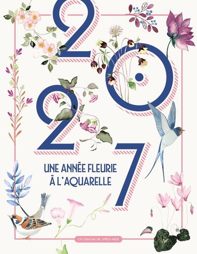 Image de 2027 une année fleurie à l'aquarelle