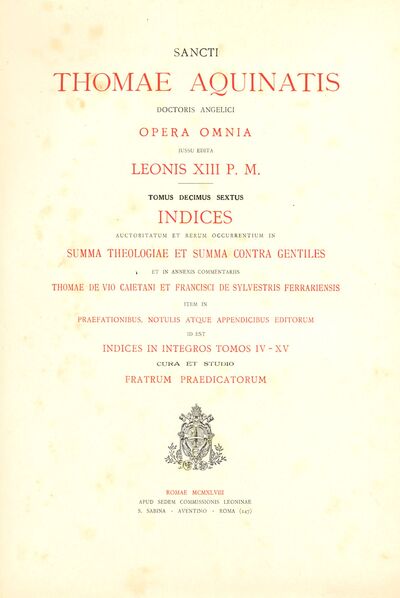 Picture of OPERA OMNIA - TOME 16 INDICES