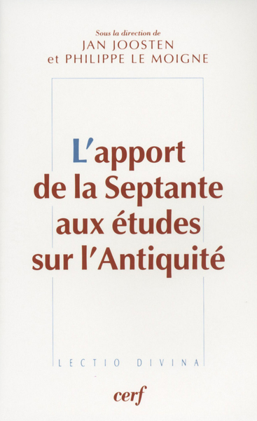 Image de L'APPORT DE LA SEPTANTE AUX ÉTUDES SUR L'ANTIQUITÉ