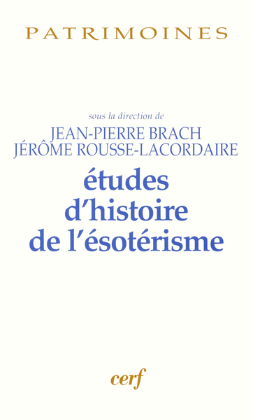 Image de ÉTUDES D'HISTOIRE DE L'ÉSOTÉRISME