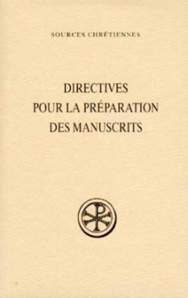 Picture of SC hors série DIRECTIVES POUR LA PREPARATION DES MANUSCRITS