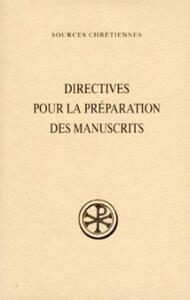 Picture of SC hors série DIRECTIVES POUR LA PREPARATION DES MANUSCRITS