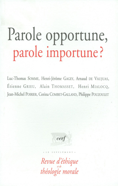Picture of PAROLE OPPORTUNE, PAROLE IMPORTUNE ?