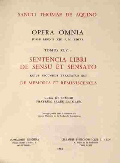 Picture of SENTENCIA LIBRI DE SENSU (DE MEMORIA) T2