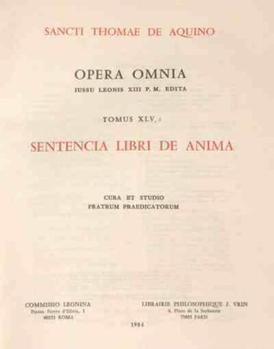 Picture of OPERA OMNIA - TOME 45 SENTENCIA LIBRI DE ANIMA