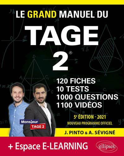 Image de Le Grand Manuel du TAGE 2 – 10 tests blancs + 120 fiches de cours + 1000 vidéos – Édition 2021