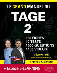 Image de Le Grand Manuel du TAGE 2 – 10 tests blancs + 120 fiches de cours + 1000 vidéos – Édition 2021