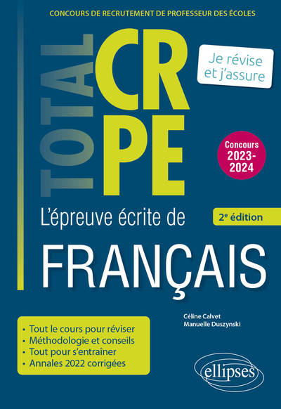 Image de Réussir l’épreuve écrite de français - CRPE - Concours 2023-2024 - 2e édition